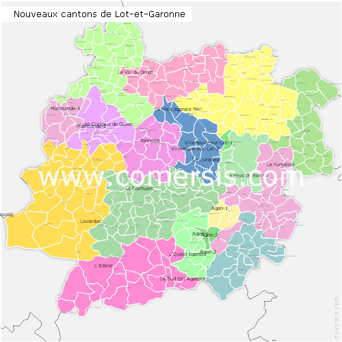carte modifiable des cantons du  Lot-et-Garonne