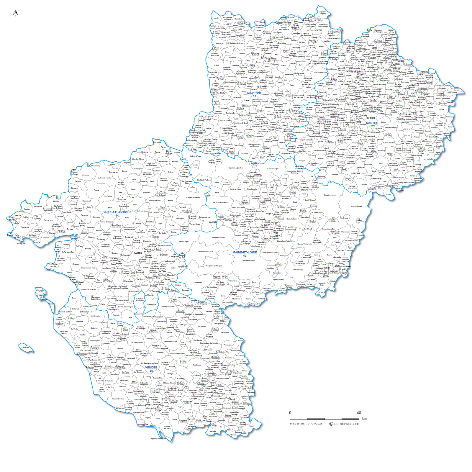 communes des  Pays de la Loire